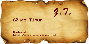 Göncz Timur névjegykártya